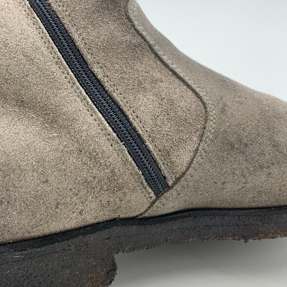 H9618 Prada 40 Gray Suede Zippered Mid-Tube Boots 95 New Slightly Weared - Picture 8 of 9
